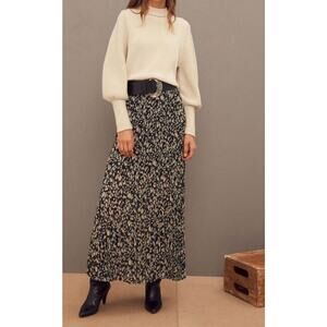 ba&sh 100% Wool Cropped Knit Sweater Cream Textured Sleeve Paris Minimalist M